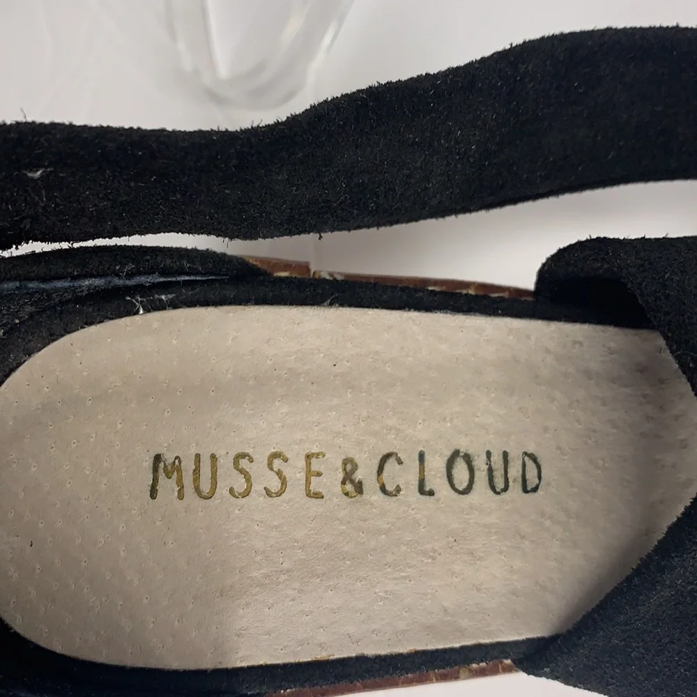 Musse & Cloud Jacy Black Suede Stacked‎ Heels